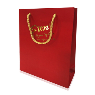 Custom Paper Shopping Bags with Gold Foil Logo | Gold Foil Logo Paper Bags Factory 